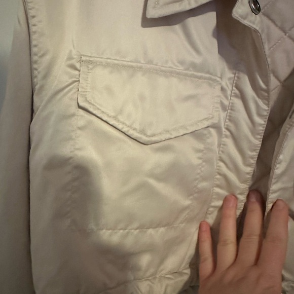 Zara Cream Cropped Women's Bomber Jacket Size Medium - Picture 4 of 8